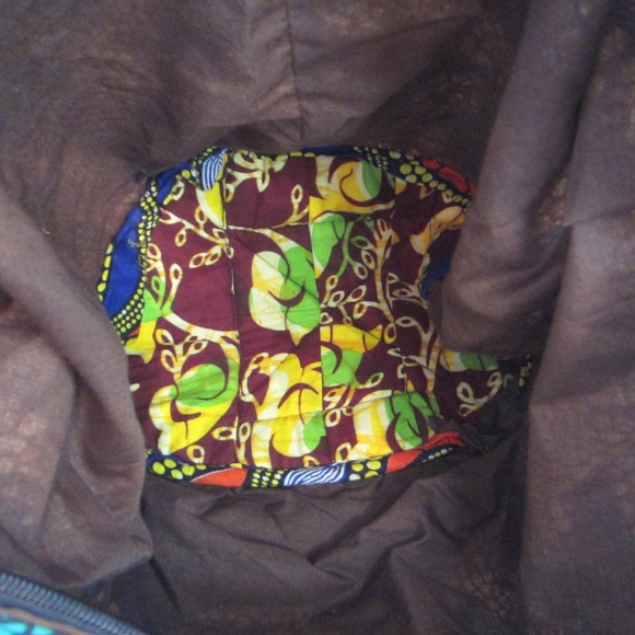 Unbranded Homemade Shoulder/Crossbody Cloth Hobo Purse Brown Floral Zip Close - Picture 2 of 5